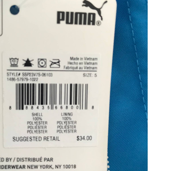Puma Boys Neon Blue Swim Trunks Size 5 NWT - Picture 4 of 11
